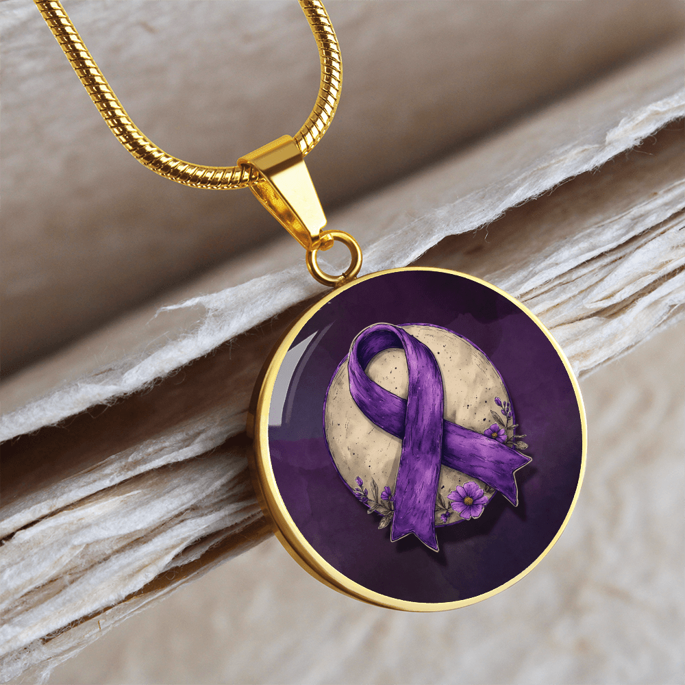 Collier Pendentif Illustration Ruban Violet