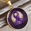 Collier Pendentif Illustration Ruban Violet