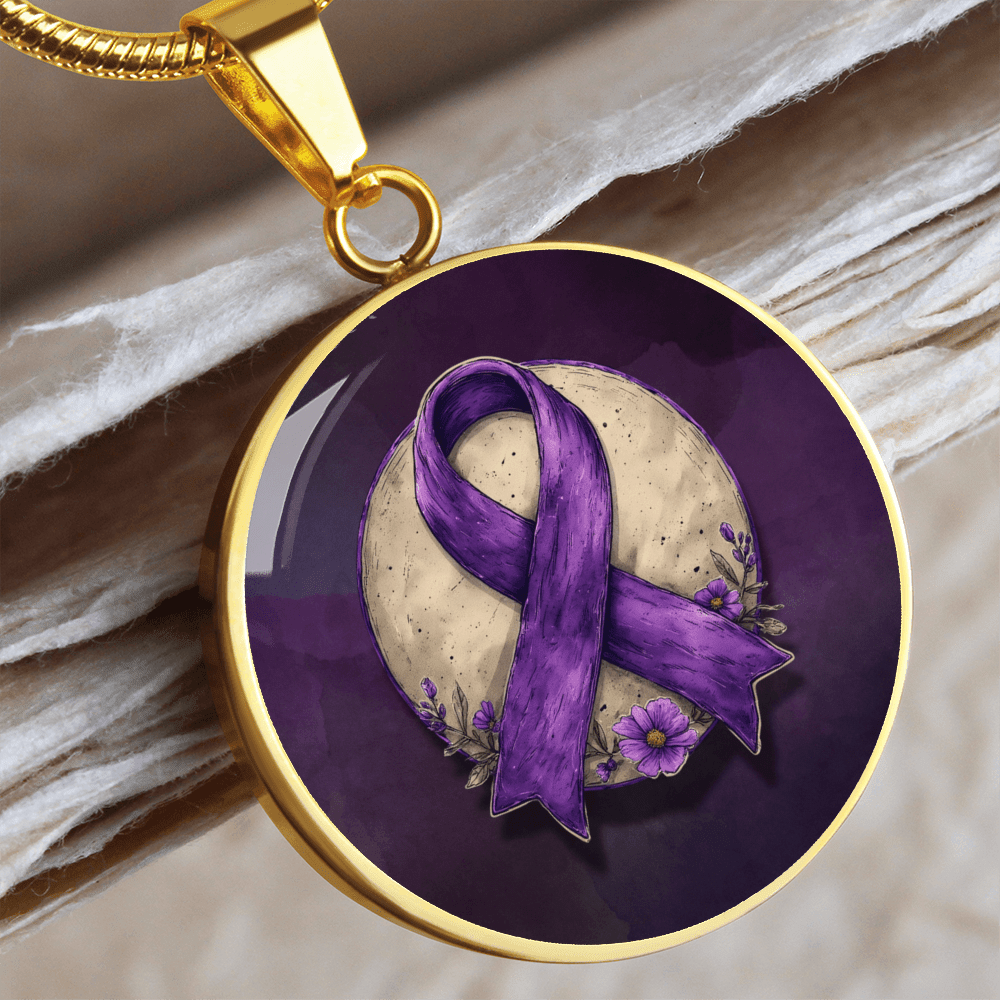 Collier Pendentif Illustration Ruban Violet