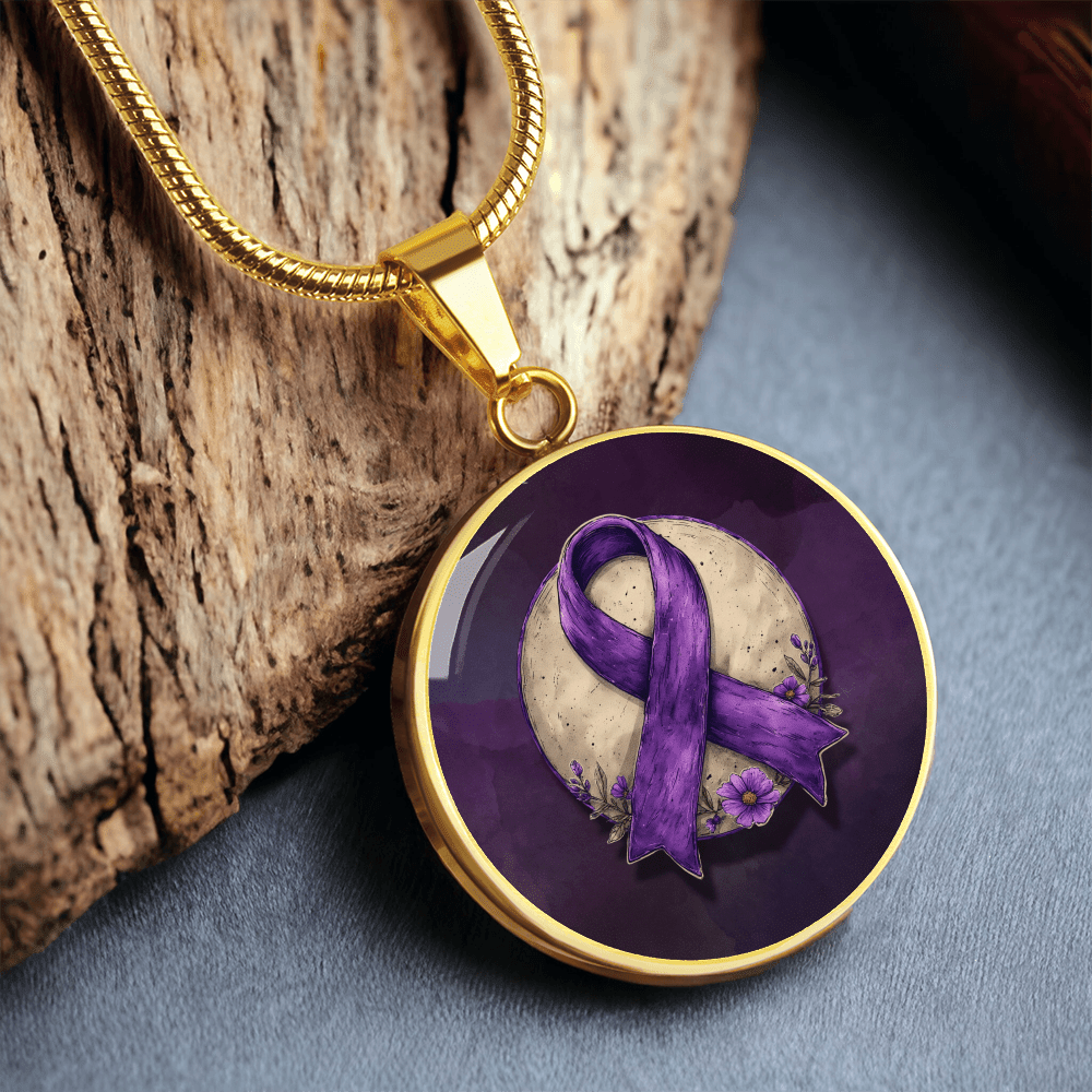 Collier Pendentif Illustration Ruban Violet