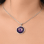 Collier Pendentif Illustration Ruban Violet