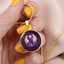 Collier Pendentif Illustration Ruban Violet