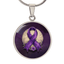 Collier Pendentif Illustration Ruban Violet