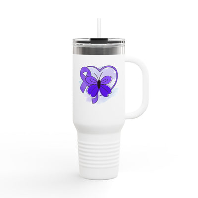 Purple Ribbon Insulated Travel Mug | 40oz