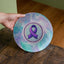 Assiette de collection avec ruban aquarelle violet