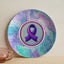 Assiette de collection avec ruban aquarelle violet