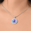 Purple Watercolor Ribbon Pendant Necklace