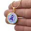Purple Watercolor Ribbon Pendant Necklace