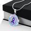 Purple Watercolor Ribbon Pendant Necklace