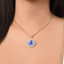 Purple Watercolor Ribbon Pendant Necklace