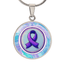 Purple Watercolor Ribbon Pendant Necklace