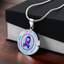 Purple Watercolor Ribbon Pendant Necklace