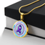 Purple Watercolor Ribbon Pendant Necklace