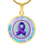 Purple Watercolor Ribbon Pendant Necklace