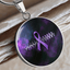 Collier Pendentif Rond Pulse Ruban Violet