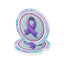 Purple Ribbon Soapstone Car Coaster Set - Epilepsy Awareness