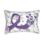Coussin lombaire en polyester filé avec ruban violet
