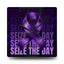 Horloge murale en acrylique avec ruban violet