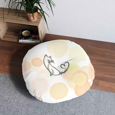 Purr Cat Floor Pillow – Minimalist Round Cushion for Cat Lovers