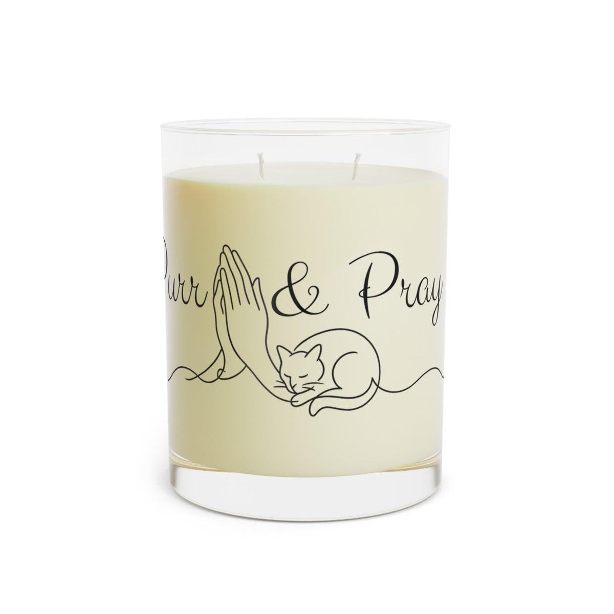 Purr & Pray Line Art Scented Candle