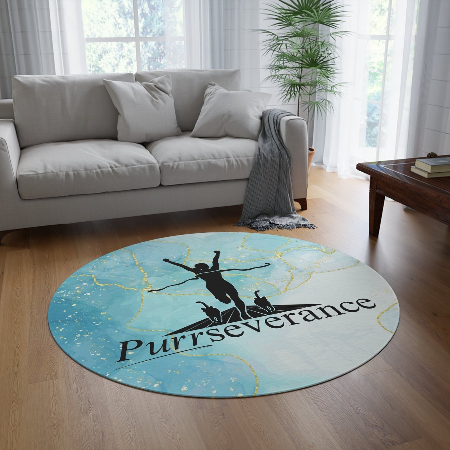 Alfombra Redonda Purrsistence - Diseño Inspirador de Gato