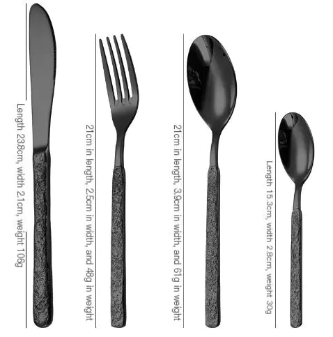 Ensemble de couverts en acier inoxydable 4 pièces pour un dîner élégant