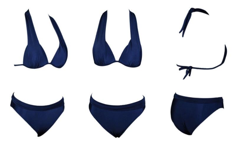Elegant High Waist Push Up Bikini Set for Women