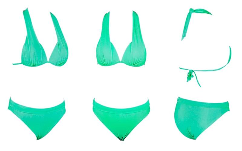 Elegant High Waist Push Up Bikini Set for Women