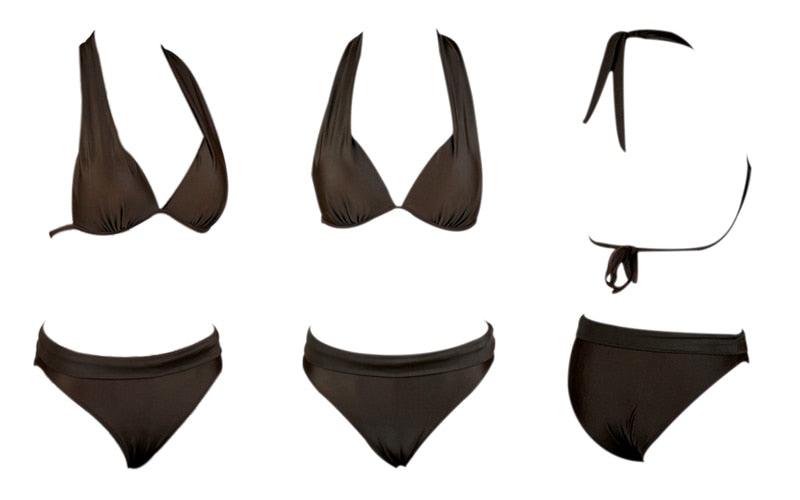 Elegant High Waist Push Up Bikini Set for Women