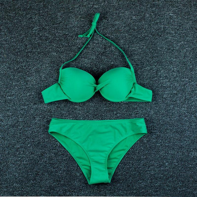 Elegant High Waist Push Up Bikini Set for Women