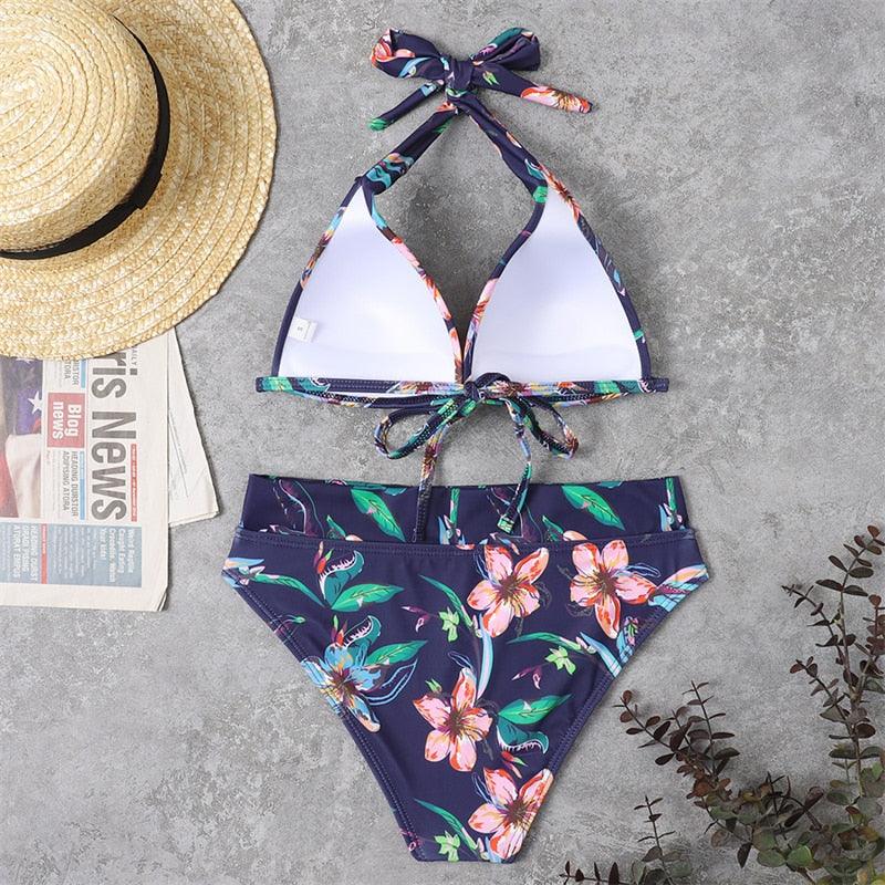 Elegant High Waist Push Up Bikini Set for Women