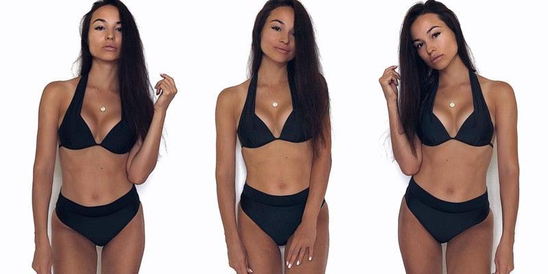 Elegant High Waist Push Up Bikini Set for Women