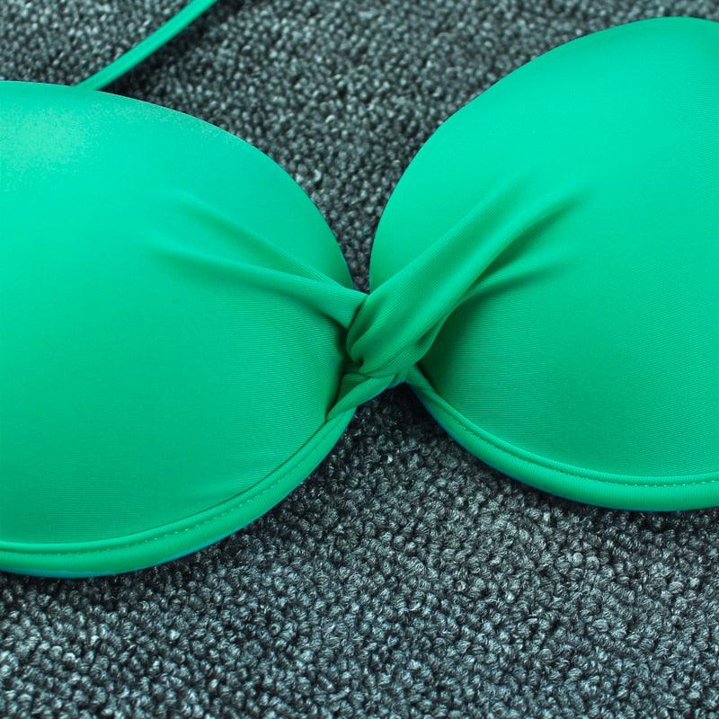 Elegant High Waist Push Up Bikini Set for Women