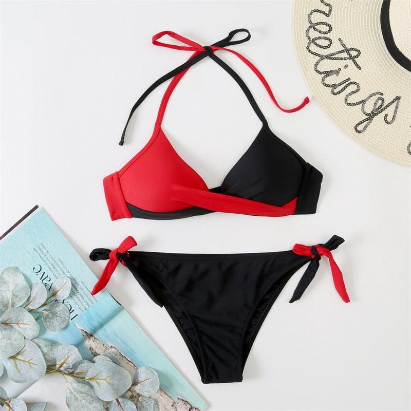 Conjunto de Bikini Push Up con Estampado Floral para Mujeres