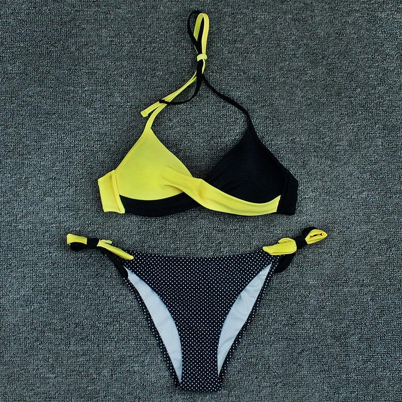 Conjunto de Bikini Push Up con Estampado Floral para Mujeres