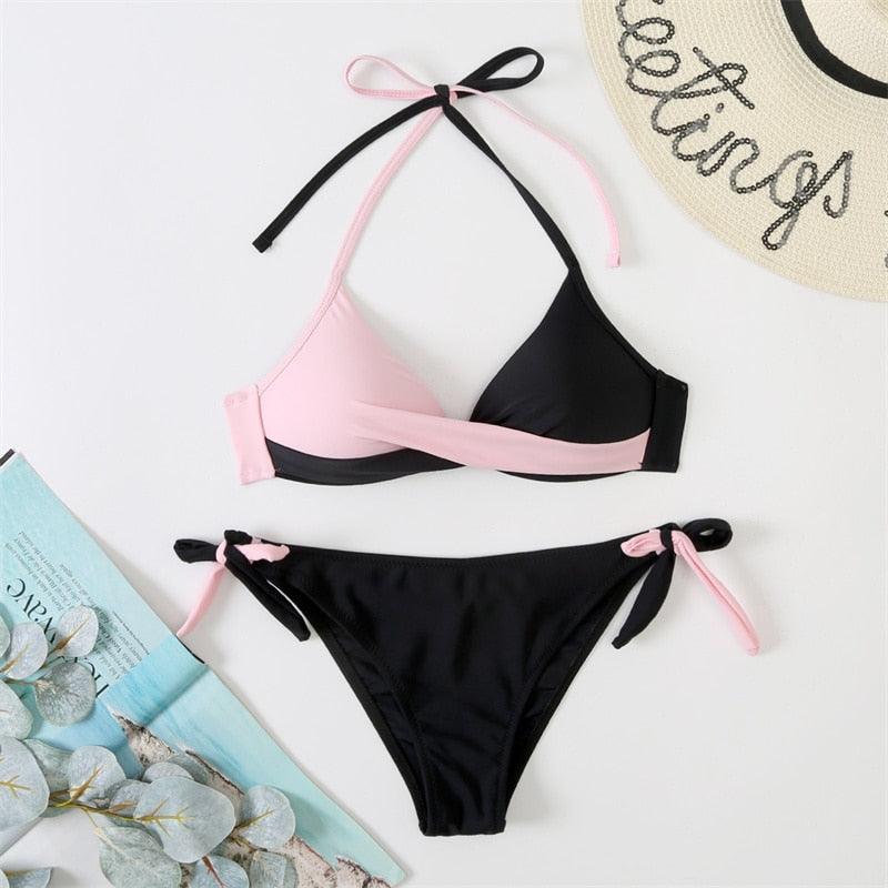 Conjunto de Bikini Push Up con Estampado Floral para Mujeres