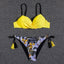 Conjunto de Bikini Push Up con Estampado Floral para Mujeres