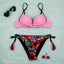 Conjunto de Bikini Push Up con Estampado Floral para Mujeres