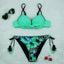 Conjunto de Bikini Push Up con Estampado Floral para Mujeres