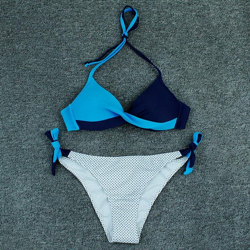 Conjunto de Bikini Push Up con Estampado Floral para Mujeres