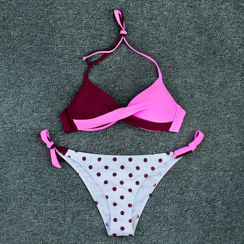 Conjunto de Bikini Push Up con Estampado Floral para Mujeres