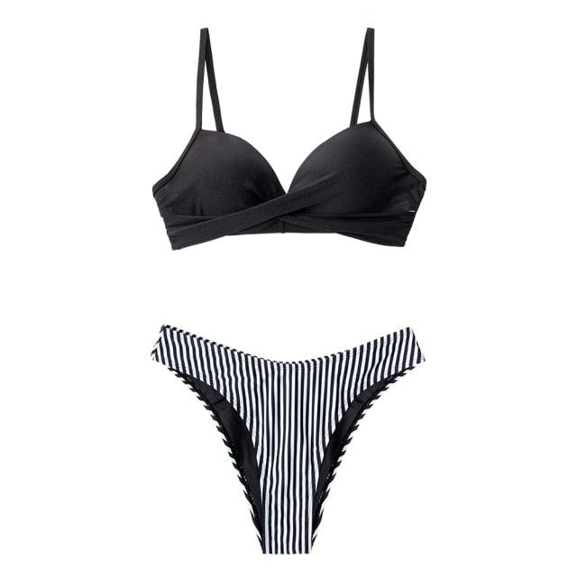 Floral Push-Up Bikini Set for Women - Stylish Two-Piece Swimwear - Korvel