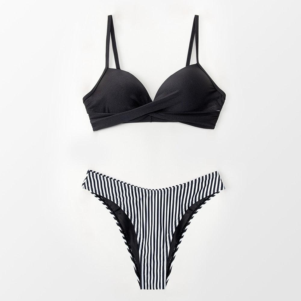 Floral Push-Up Bikini Set for Women - Stylish Two-Piece Swimwear - Korvel