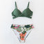 Ensemble de bikini push-up floral pour femmes - Maillot de bain deux pièces élégant