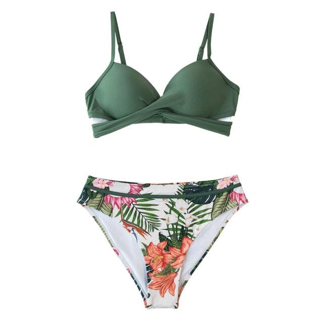Floral Push-Up Bikini Set for Women - Stylish Two-Piece Swimwear - Korvel