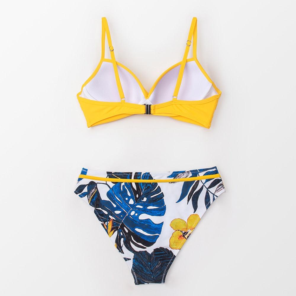 Floral Push-Up Bikini Set for Women - Stylish Two-Piece Swimwear - Korvel