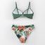 Ensemble de bikini push-up floral pour femmes - Maillot de bain deux pièces élégant