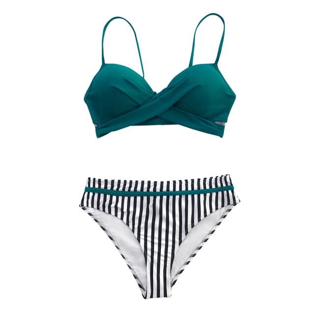 Floral Push-Up Bikini Set for Women - Stylish Two-Piece Swimwear - Korvel