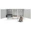 2-Door Cat Litter Box Enclosure with Scratching Board - Gray