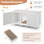 2-Door Cat Litter Box Enclosure with Scratching Board - Gray